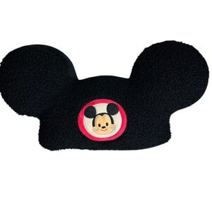 Official Disney Park Mickey Mouse Sherpa Ear Shaped Pillow Plush Signature Throw